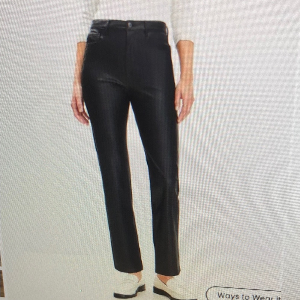 ❤️ NWOT! LOFT STRAIGHT VEGAN LEATHER PANTS, HIGH RISE, 5-POCKET, 4 (27)